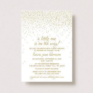 Glitter Confetti Neutraal Baby shower Kaart
