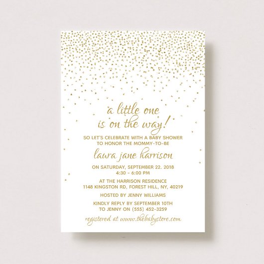 Glitter Confetti Neutraal Baby shower Kaart