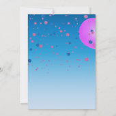 Glitter Confetti op blauwe roze ballonnen van afge Kaart (Achterkant)