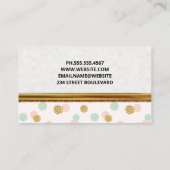 Glitter Confetti | Polka Dot | Gouden Rand Visitekaartje (Achterkant)