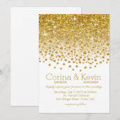 Glitter Confetti Shower Wedding | Goud wit Kaart (Voorkant / Achterkant)
