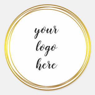 Glitter Custom Logo Class Gold Cirkel Ringrand Gli Ronde Sticker