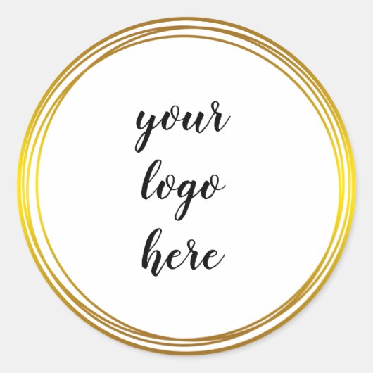 Glitter Custom Logo Class Gold Cirkel Ringrand Gli Ronde Sticker (Voorkant)