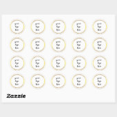 Glitter Custom Logo Class Gold Cirkel Ringrand Gli Ronde Sticker (Vel)
