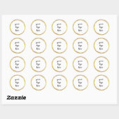 Glitter Custom Logo Class Gold Cirkel Ringrand Gli Ronde Sticker (Vel)