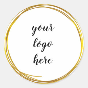 Glitter Custom Logo Class Gold Cirkel Ringrand Gli Ronde Sticker