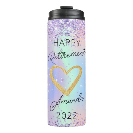Glitter Custom Retirement Gift for her Thermal Tum Thermosbeker (Voorkant)