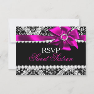 Glitter Damask et Rose Jewel Bow Réponse Sweet 16