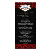 Glitter Damask Las Vegas Wedding Menu (Voorkant)