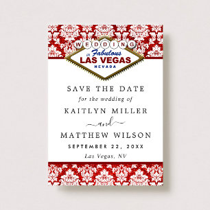 Glitter Damask Las Vegas Wedding Save the Date