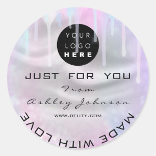 Glitter Dank Logo Holograaf Made Graay Love Driver Ronde Sticker