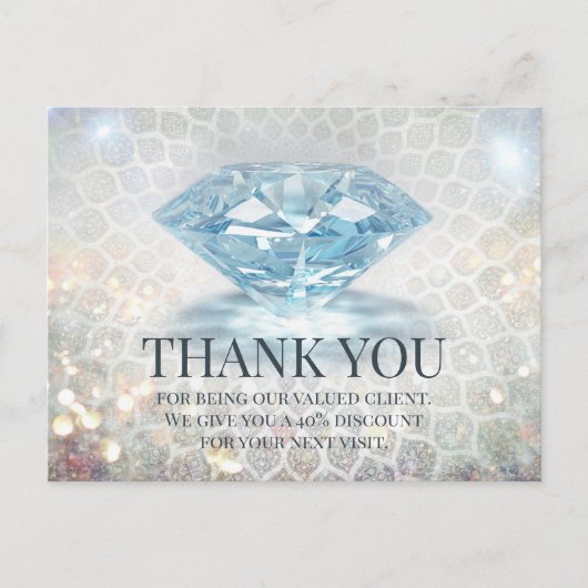 Glitter Diamond Gemstone Jewelry Designer Briefkaart (Voorkant)