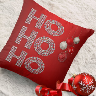Glitter Diamond Ho Ho op Rood Kussen