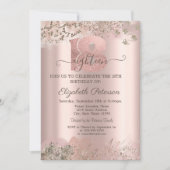 Glitter Diamonds Border Roos Gold 18e verjaardag Kaart (Voorkant)