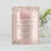 Glitter Diamonds Border Roos Gold 18e verjaardag Kaart (Staand voorkant)