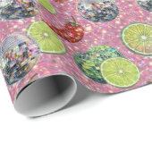 Glitter Disco Lime & Chili Patroon Cadeaupapier (Rol Hoek)