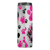 Glitter Dog Paw Prints Abstract Thermosbeker (Achterkant)