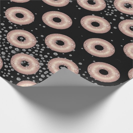 Glitter Donut Confetti Pattern Cadeaupapier (Hoek)