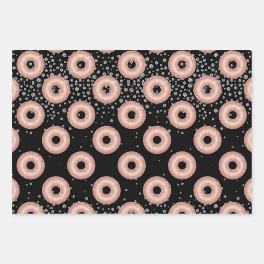 Glitter Donut Confetti Pattern Inpakpapier Vel (Voorkant 2)