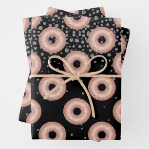 Glitter Donut Confetti Pattern Inpakpapier Vel