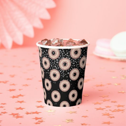 Glitter Donut Confetti Pattern Papieren Bekers (Insitu)