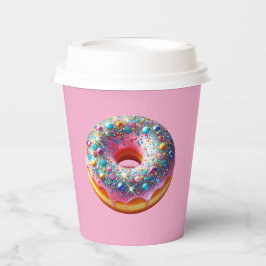 Glitter donut paper cup. papieren bekers