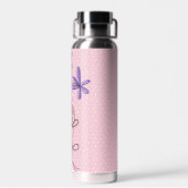 Glitter Doodle Daisies op Stippen Waterfles (Achterkant)