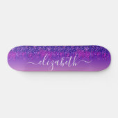 Glitter Drift Aangepaste Paarse roze Skateboard (Horizontaal)
