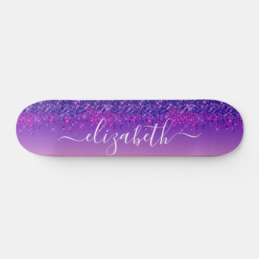 Glitter Drift Aangepaste Paarse roze Skateboard (Horizontaal)