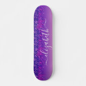 Glitter Drift Aangepaste Paarse roze Skateboard (Voorkant)