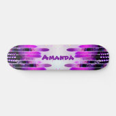 Glitter Drift Girly Name Personalized Skateboard (Horizontaal)