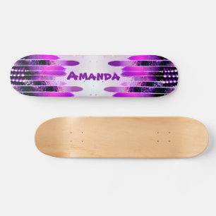 Glitter Drift Girly Name Personalized Skateboard