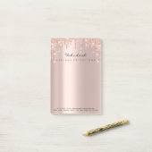 Glitter Drift roze roze roodbruine naam min. Post-it® Notes (Op bureau)