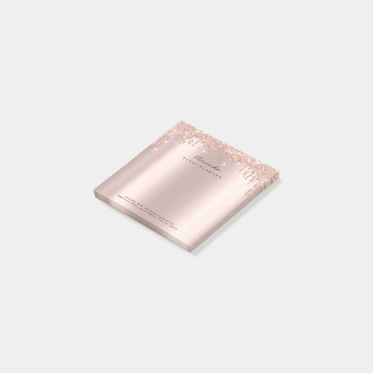 Glitter Drift roze roze roodroodbruin Adress Spark Post-it® Notes (Schuin)