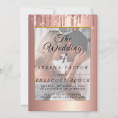 Glitter Drift Vellum Overlay Wedding Invitation Kaart (Voorkant)