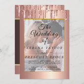 Glitter Drift Vellum Overlay Wedding Invitation Kaart (Voorkant / Achterkant)