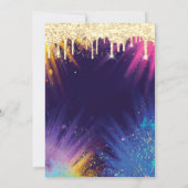 Glitter Drift Waterverf Splash Quinceañera Kaart (Achterkant)