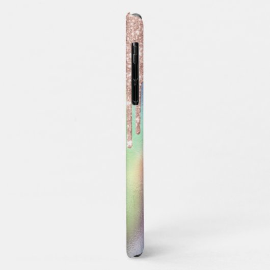 Glitter Drijft Roos Gold, monogram holografisch Case-Mate iPhone Case (Achterkant/links)