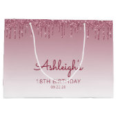 Glitter Drip 18e Verjaardag Burgundy Groot Cadeauzakje (Achterkant)