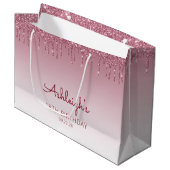Glitter Drip 18e Verjaardag Burgundy Groot Cadeauzakje (Voorkant Gekanteld)