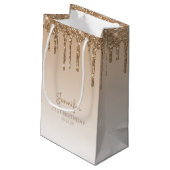 Glitter Drip 21st Birthday Gold Klein Cadeauzakje (Achterkant Gekanteld)