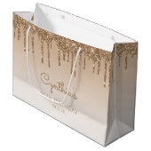 Glitter Drip 60th Birthday Gold Groot Cadeauzakje (Voorkant Gekanteld)