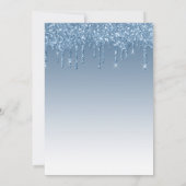 Glitter Drip Blue Baby shower Invitation (Achterkant)