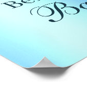 Glitter Drip Blue Feet Baby shower Welkomstteken Poster (Hoek)