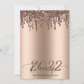Glitter Drip Bronze Gold Afstuderen Kaart (Achterkant)