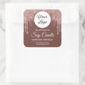 Glitter Drip Candle Beauty Product Label Sticker (Tas)