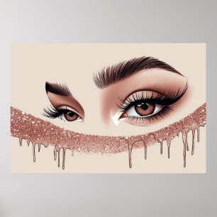 💎 Glitter Drip Make-up Ogen Voor Vrouwelijke Muur Poster