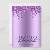 Glitter Drip Paars Afstuderen Kaart (Achterkant)