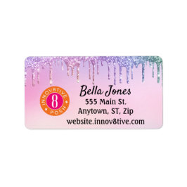 Glitter Drip Pastel Innov8tive + Adres Etiket