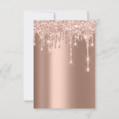 Glitter Drip Roos Gold Afstuderen Kaart (Achterkant)